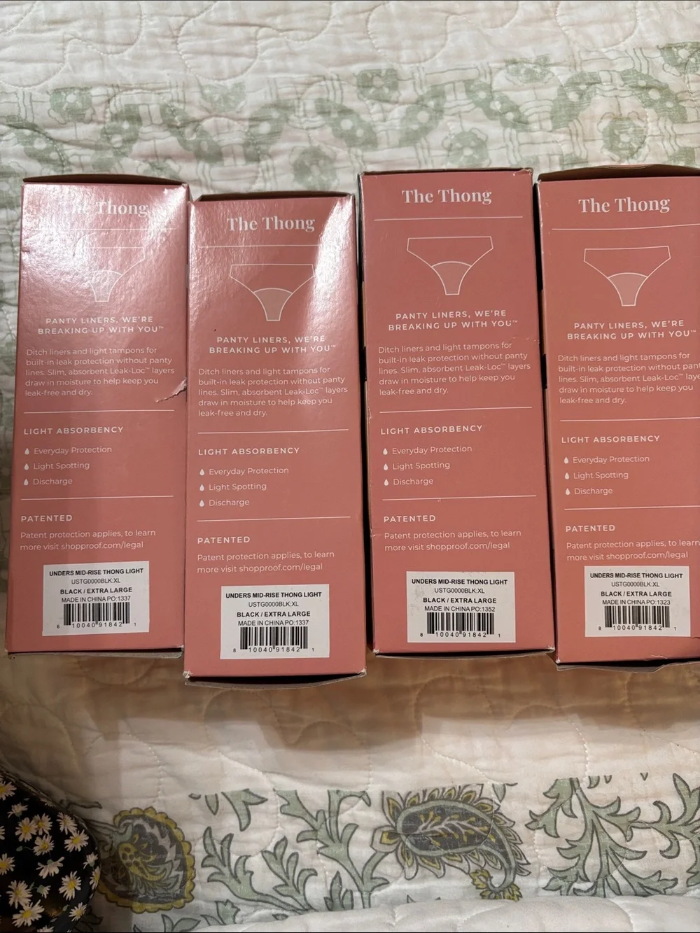 Leak Proof Thong - Pink - XL all 4 bundles New # in original box’s